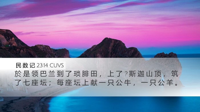 民 数 记 23:14 CUVS Bible Verse Image