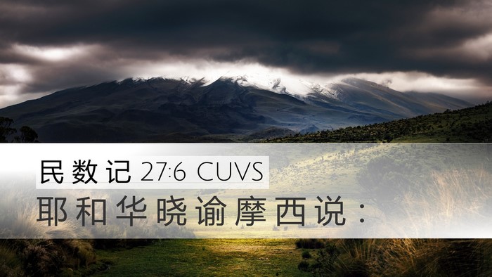 民 数 记 27:6 CUVS Desktop Wallpaper - 耶 和 华 晓 谕 摩 西 说 - Desktop Bible Verse Wallpaper