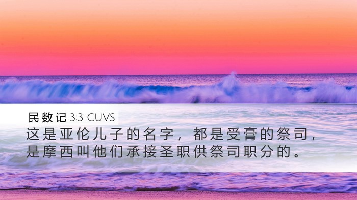 民 数 记 3:3 CUVS Bible Verse Image