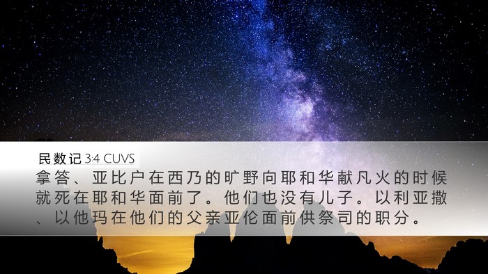 民 数 记 3:4 CUVS Bible Verse Image