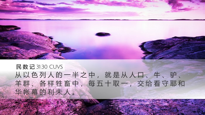 民 数 记 31:30 CUVS Bible Verse Image