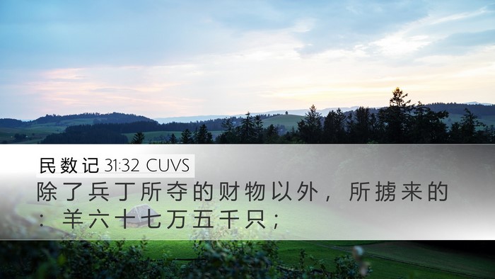 民 数 记 31:32 CUVS Bible Verse Image