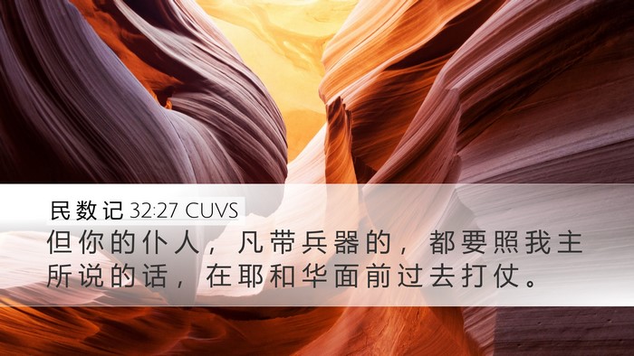民 数 记 32:27 CUVS Desktop Wallpaper - 但 你 的 仆 人 ， 凡 带 兵 器 的 ， - Desktop Bible Verse Wallpaper