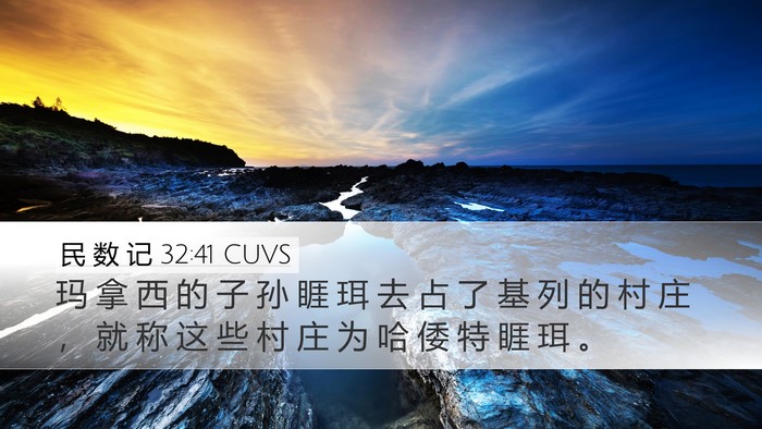 民 数 记 32:41 CUVS Bible Verse Image