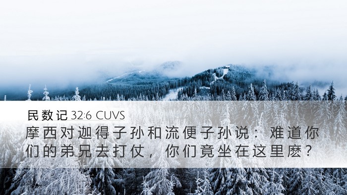 民 数 记 32:6 CUVS Desktop Wallpaper - 摩 西 对 迦 得 子 孙 和 流 便 子 孙 - Desktop Bible Verse Wallpaper