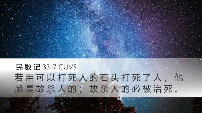 民 数 记 35:17 CUVS Desktop Wallpaper - 若 用 可 以 打 死 人 的 石 头 打 死 - Desktop Bible Verse Wallpaper