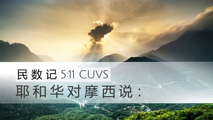 民 数 记 5:11 CUVS Desktop Wallpaper - 耶 和 华 对 摩 西 说 - Desktop Bible Verse Wallpaper