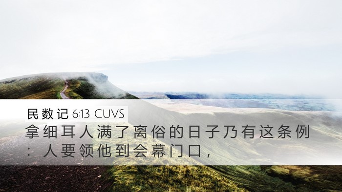民 数 记 6:13 CUVS Desktop Wallpaper - 拿 细 耳 人 满 了 离 俗 的 日 子 乃 - Desktop Bible Verse Wallpaper