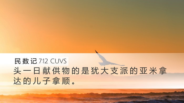 民 数 记 7:12 CUVS Bible Verse Image