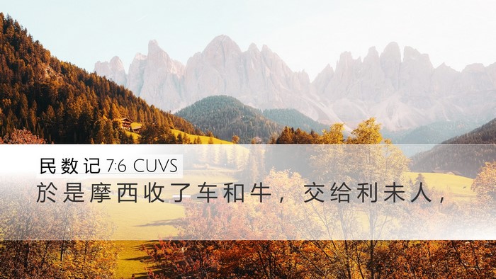 民 数 记 7:6 CUVS Bible Verse Image