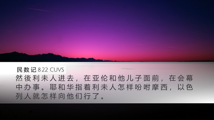 民 数 记 8:22 CUVS Desktop Wallpaper - 然 後 利 未 人 进 去 ， 在 亚 伦 和 - Desktop Bible Verse Wallpaper
