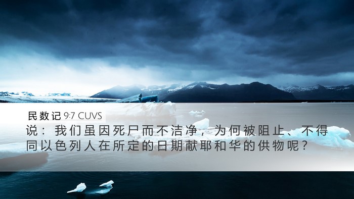 民 数 记 9:7 CUVS Desktop Wallpaper - 说 ： 我 们 虽 因 死 尸 而 不 洁 净 - Desktop Bible Verse Wallpaper