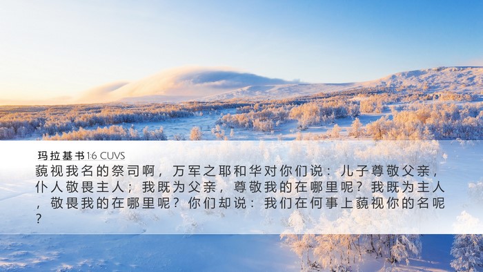 玛 拉 基 书 1:6 CUVS Bible Verse Image