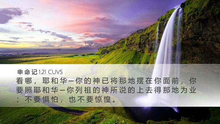 申 命 记 1:21 CUVS Desktop Wallpaper - 看 哪 ， 耶 和 华 ─ 你 的 神 已 将 - Desktop Bible Verse Wallpaper