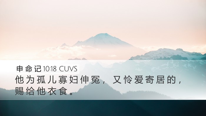 申 命 记 10:18 CUVS Bible Verse Image
