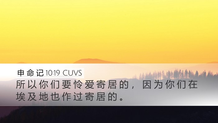 申 命 记 10:19 CUVS Bible Verse Image