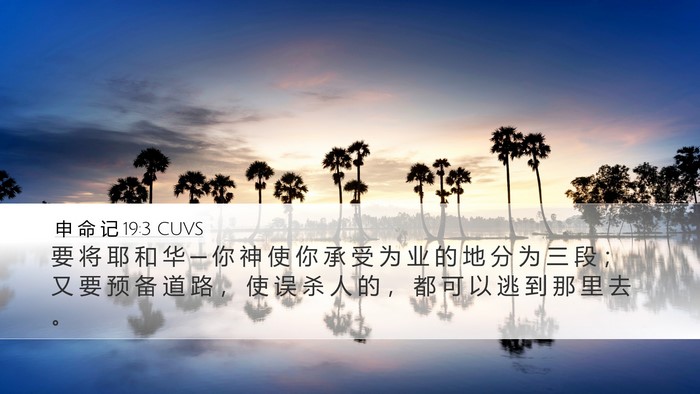申 命 记 19:3 CUVS Desktop Wallpaper - 要 将 耶 和 华 ─ 你 神 使 你 承 受 - Desktop Bible Verse Wallpaper