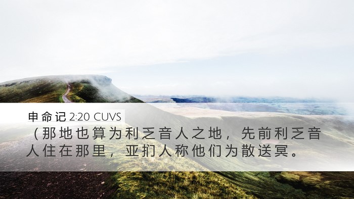 申 命 记 2:20 CUVS Bible Verse Image