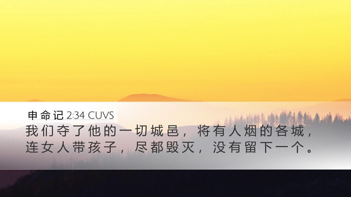 申 命 记 2:34 CUVS Bible Verse Image