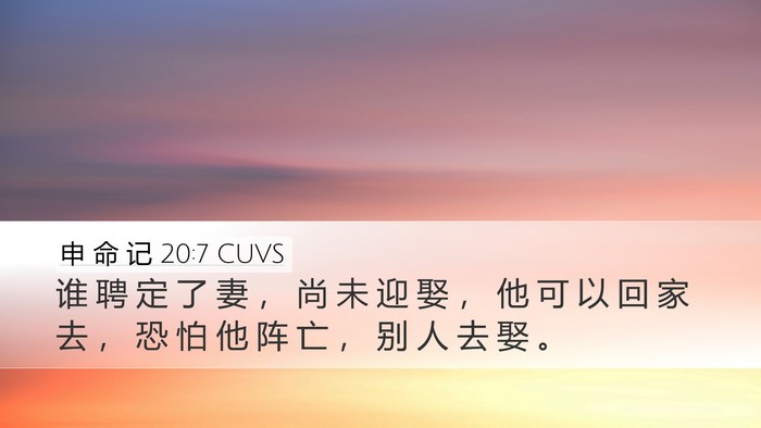申 命 记 20:7 CUVS Bible Verse Image