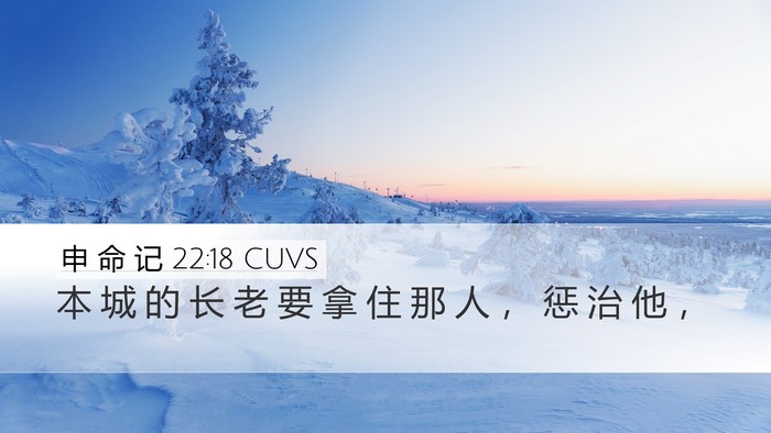申 命 记 22:18 CUVS Desktop Wallpaper - 本 城 的 长 老 要 拿 住 那 人 ， 惩 - Desktop Bible Verse Wallpaper