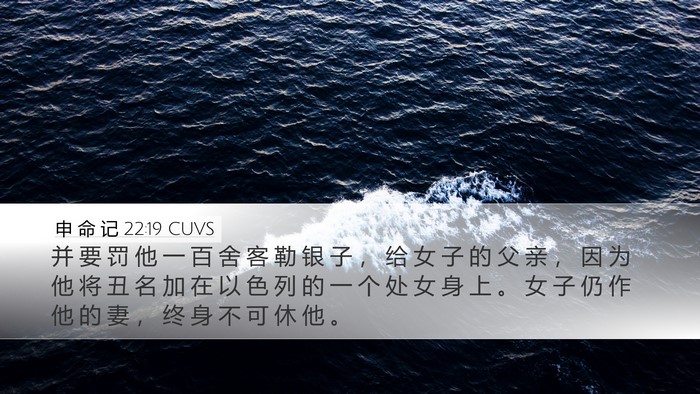 申 命 记 22:19 CUVS Bible Verse Image