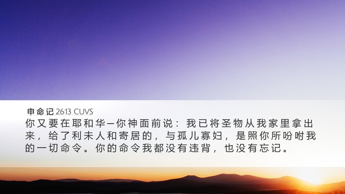 申 命 记 26:13 CUVS Bible Verse Image