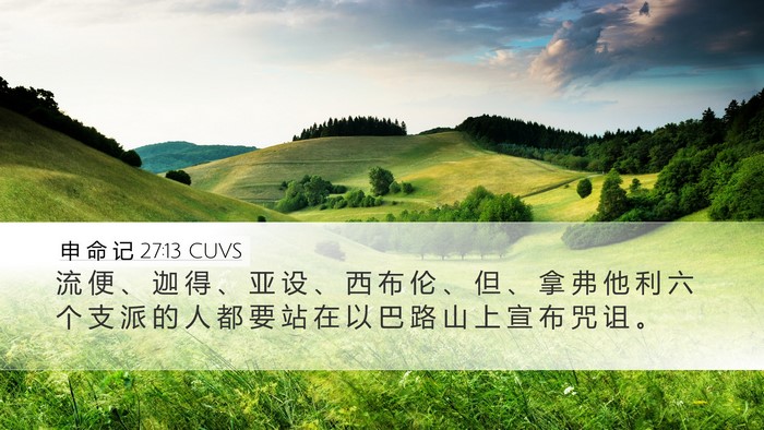申 命 记 27:13 CUVS Desktop Wallpaper - 流 便 、 迦 得 、 亚 设 、 西 布 伦 - Desktop Bible Verse Wallpaper