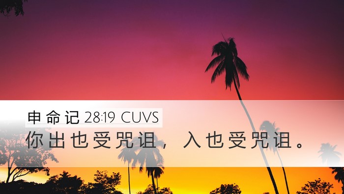 申 命 记 28:19 CUVS Bible Verse Image