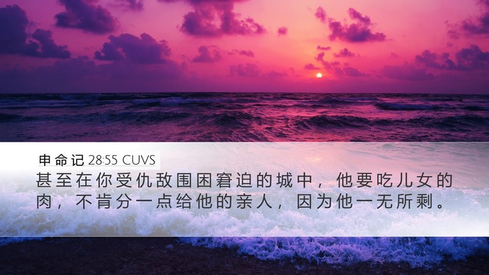申 命 记 28:55 CUVS Bible Verse Image