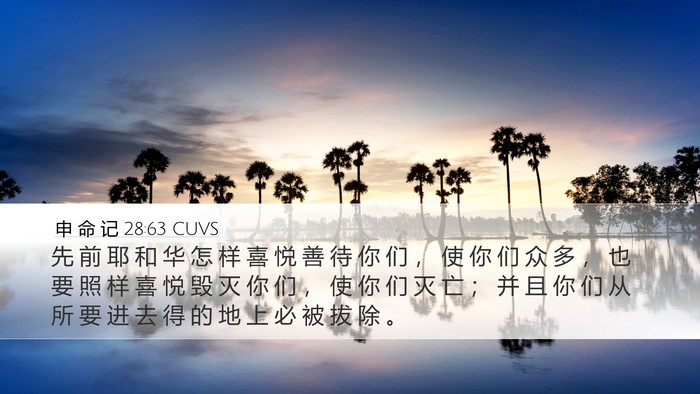 申 命 记 28:63 CUVS Bible Verse Image
