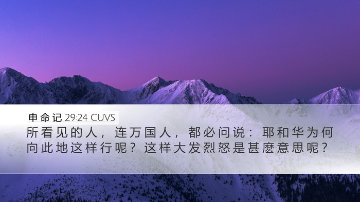 申 命 记 29:24 CUVS Bible Verse Image