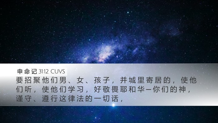 申 命 记 31:12 CUVS Bible Verse Image