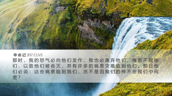 申 命 记 31:17 CUVS Bible Verse Image