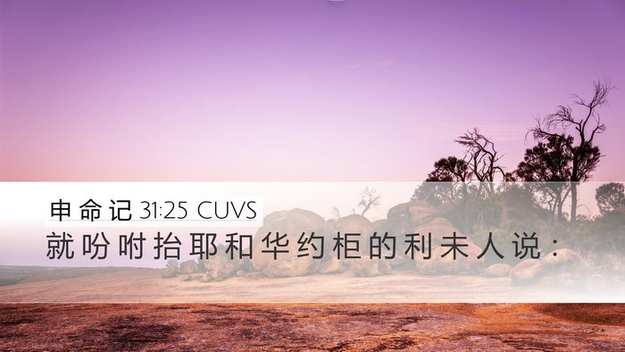 申 命 记 31:25 CUVS Bible Verse Image