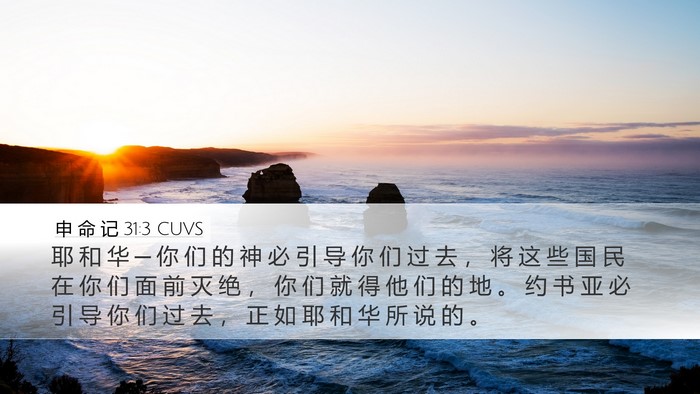 申 命 记 31:3 CUVS Bible Verse Image