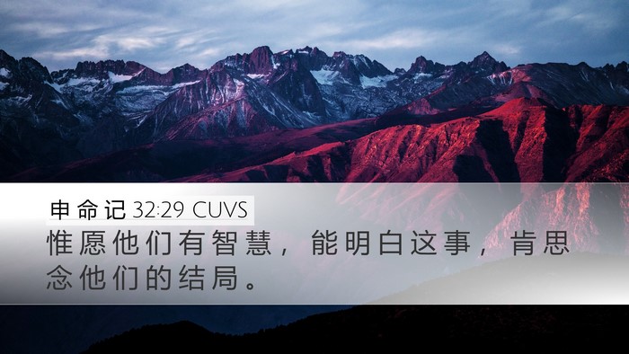 申 命 记 32:29 CUVS Bible Verse Image