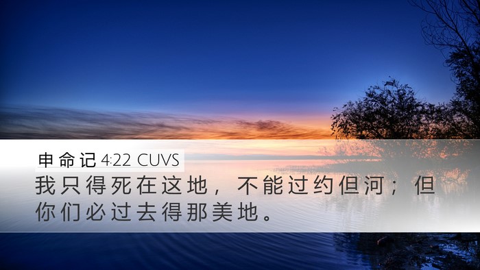 申 命 记 4:22 CUVS Desktop Wallpaper - 我 只 得 死 在 这 地 ， 不 能 过 约 - Desktop Bible Verse Wallpaper