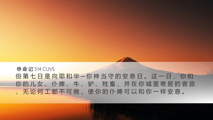 申 命 记 5:14 CUVS Bible Verse Image