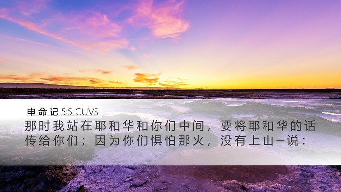 申 命 记 5:5 CUVS Desktop Wallpaper - 那 时 我 站 在 耶 和 华 和 你 们 中 - Desktop Bible Verse Wallpaper