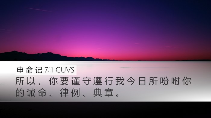 申 命 记 7:11 CUVS Desktop Wallpaper - 所 以 ， 你 要 谨 守 遵 行 我 今 日 - Desktop Bible Verse Wallpaper