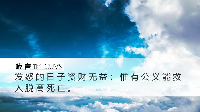 箴 言 11:4 CUVS Bible Verse Image