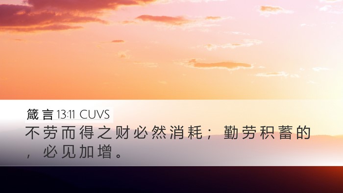 箴 言 13:11 CUVS Bible Verse Image