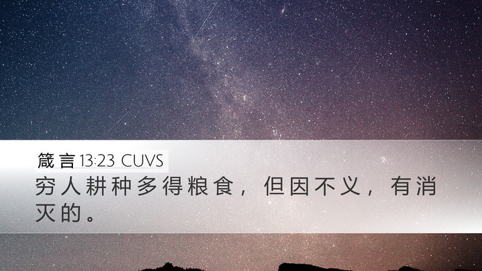 箴 言 13:23 CUVS Bible Verse Image