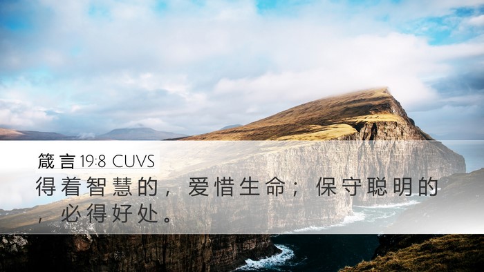 箴 言 19:8 CUVS Desktop Wallpaper - 得 着 智 慧 的 ， 爱 惜 生 命 ； 保 - Desktop Bible Verse Wallpaper