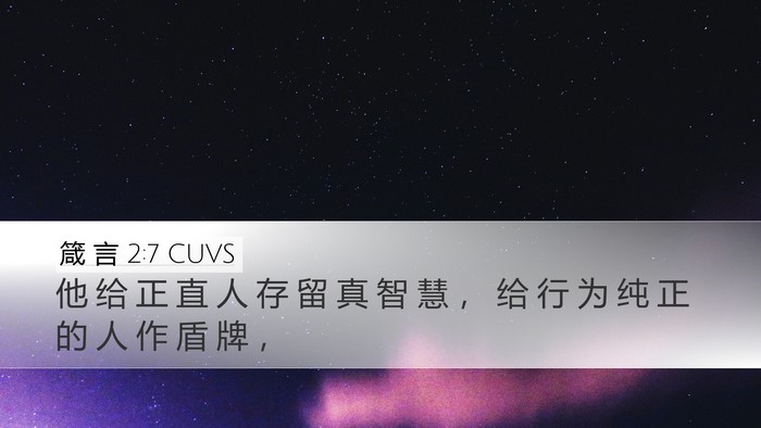 箴 言 2:7 CUVS Bible Verse Image