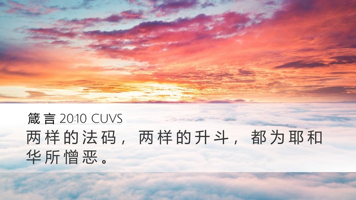 箴 言 20:10 CUVS Bible Verse Image