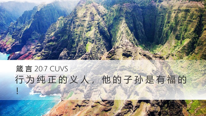 箴 言 20:7 CUVS Bible Verse Image