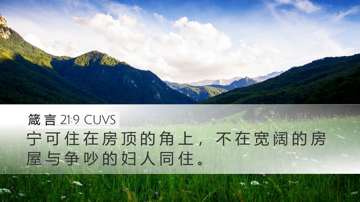 箴 言 21:9 CUVS Bible Verse Image