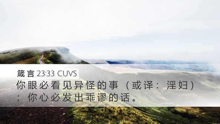 箴 言 23:33 CUVS Bible Verse Image